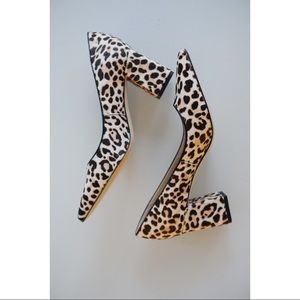 NWT Marc Fisher Zalaly Leopard Block Heel